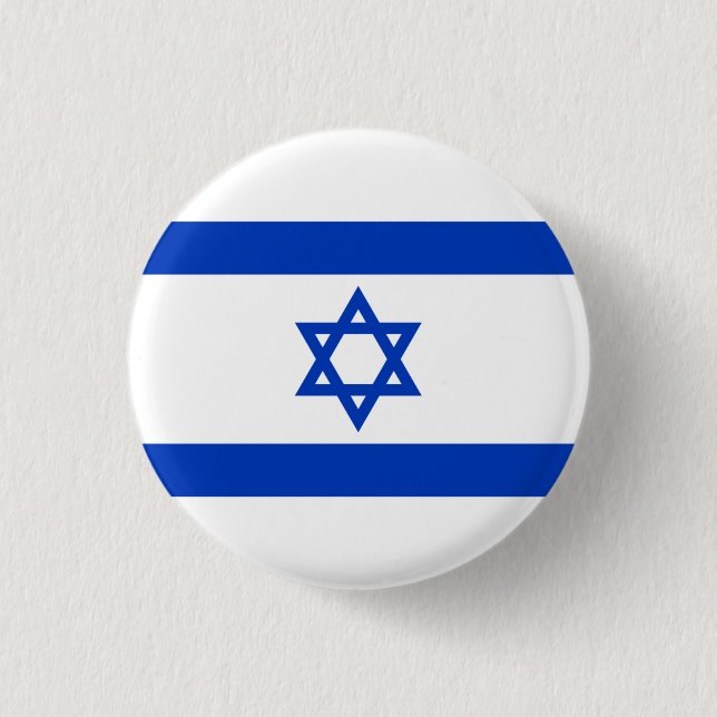 Israeli Flag, Flag of Israel 3 Cm Round Badge (Front)