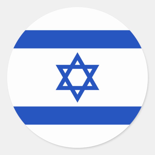 Israeli Flag, Flag of Israel Classic Round Sticker (Front)