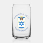 Israeli Flag Hanukkah Angel Personalised Can Glass<br><div class="desc">Personalised beer or can glass features an angel dressed in the blue and white Flag of Israel. Blue letters are all around the Israeli angel for Hanukkah. Letters allow you to personalise with name, holiday, and year, or, whatever text you wish. Fun Hanukkah gift. Nice addition to your holiday decorating...</div>