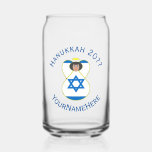 Israeli Flag Hanukkah Angel Personalised Can Glass<br><div class="desc">Personalised beer or can glass features an angel dressed in the blue and white Flag of Israel. Blue letters are all around the Israeli angel for Hanukkah. Letters allow you to personalise with name, holiday, and year, or, whatever text you wish. Fun Hanukkah gift. Nice addition to your holiday decorating...</div>