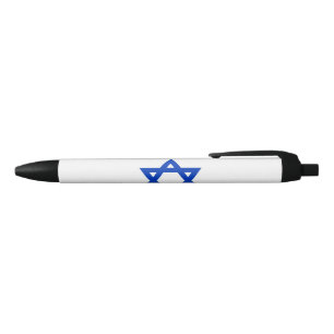Israeli Flag (Israel) Black Ink Pen