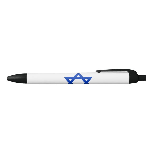 Israeli Flag (Israel) Black Ink Pen (Top)