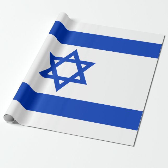 Israeli Flag (Israel) Wrapping Paper (Unrolled)