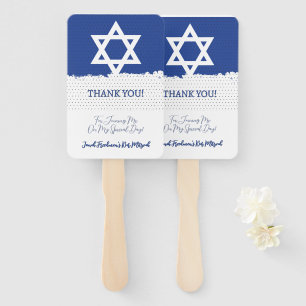 Israeli Flag Jewish Event Bar/Bat Mitzvah Hand Fan