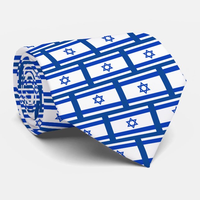 Israeli Flag Jewish State Tie (Rolled)