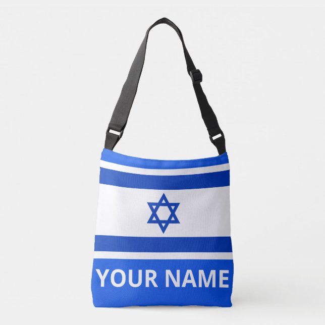 Israeli Flag Personalised Crossbody Bag (Front)