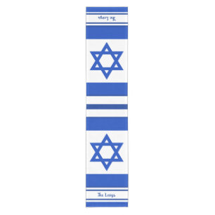 Israeli Flag Personalised Short Table Runner