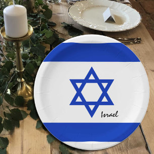 Israeli Flag plates, party, sports, Israel Paper Plate