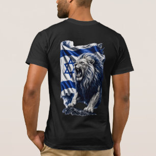 Israeli Flag Roaring Lion Patriotic T-Shirt