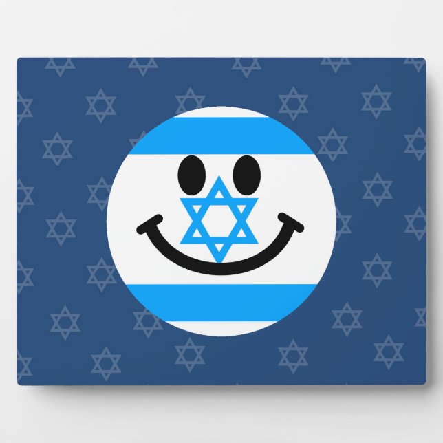 Israeli flag smiley face plaque (Front)