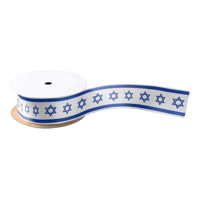 Israeli Flag Star of David Blue & White Satin Ribbon (Spool)