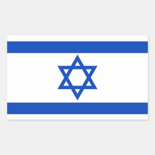 Israeli Flag Star of David Rectangular Sticker