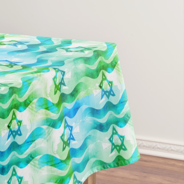 Israeli Flag Tablecloth (In Situ)