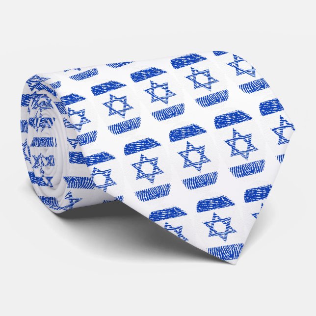 Israeli Flag Tie (Rolled)