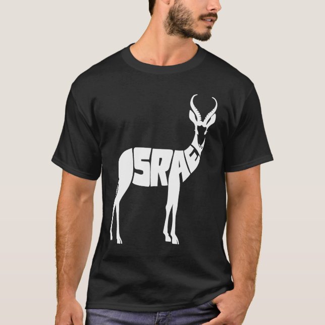 Israeli Gazelle Israel Word  Cute Animal T-Shirt (Front)