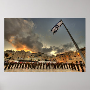 Israeli IDF Soldiers at Western Wall Plaza Poster