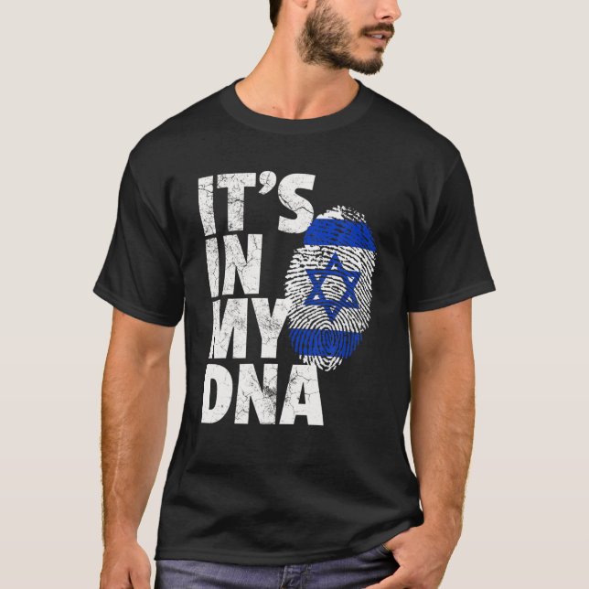 Israeli Israel Flag IT's IN MY DNA Christmas Gift T-Shirt (Front)