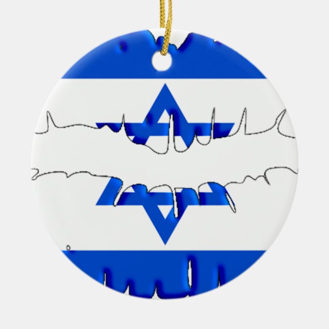 Israeli Kiss Ceramic Tree Decoration (Front)