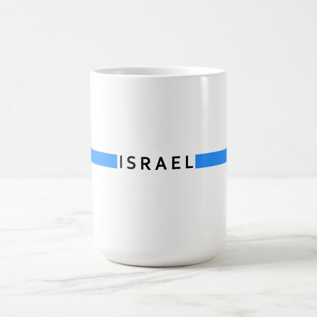 Israeli minimalistic flag coffee mug (Center)