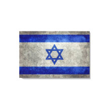 Israeli national flag on stone texture