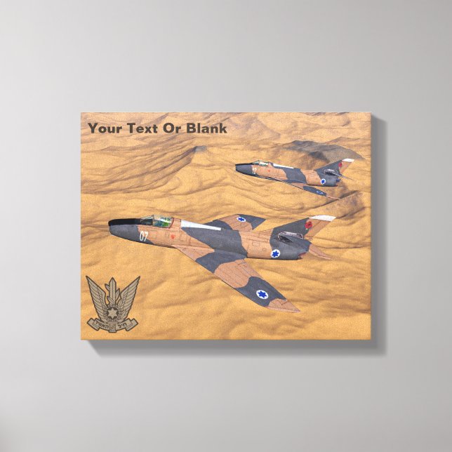 Israeli Super Mystères Over The Desert Canvas Print (Front)