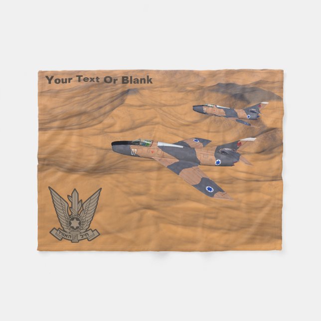 Israeli Super Mystères Over The Desert Fleece Blanket (Front (Horizontal))