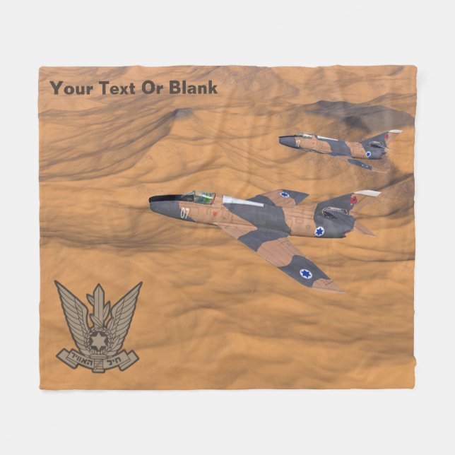 Israeli Super Mystères Over The Desert Fleece Blanket (Front (Horizontal))