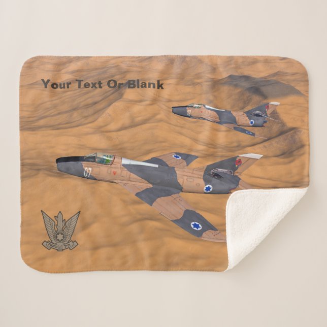 Israeli Super Mystères Over The Desert Sherpa Blanket (Front (Horizontal))