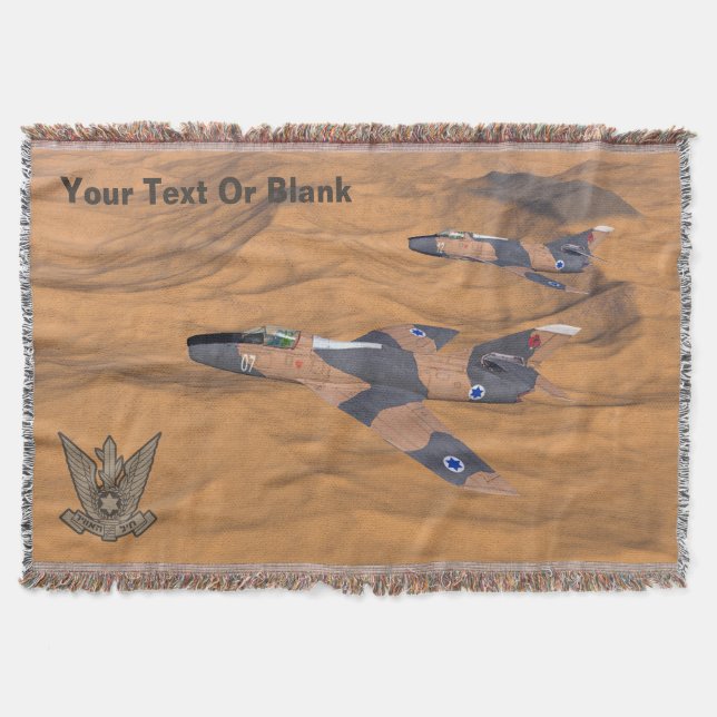 Israeli Super Mystères Over The Desert Throw Blanket (Front)