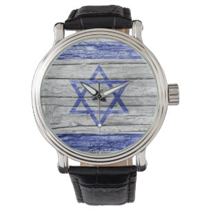 Israeli wood flag watch