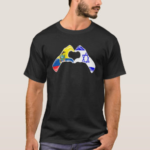 Isreal Ecuador Flag Isreali Ecuadorian Heart T-Shirt