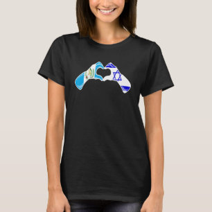 Isreal Guatemala Flag Isreali Guatemalan Heart T-Shirt