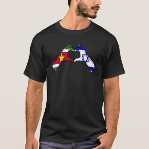 Isreal Suriname Flag Isreali Surinamese Heart_1 T-Shirt