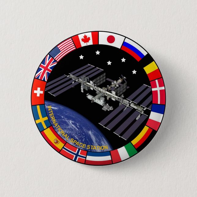 ISS Members Composite Logo 6 Cm Round Badge (Front)