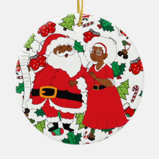 Issa Mr. and Mrs Claus Ceramic Tree Decoration