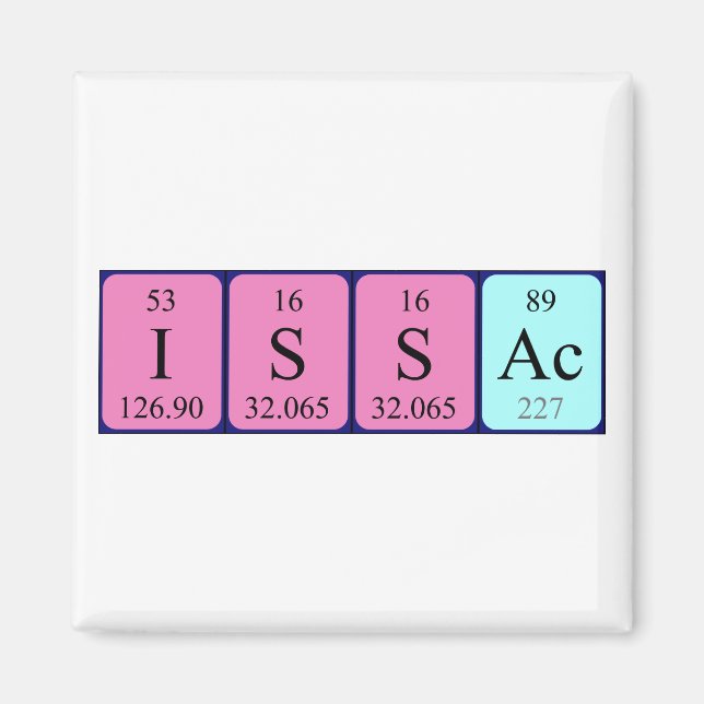 Issac periodic table name magnet (Front)