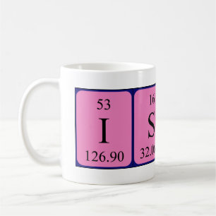 Issac periodic table name mug