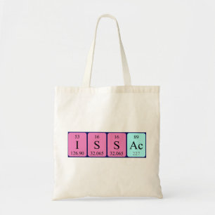 Issac periodic table name tote bag