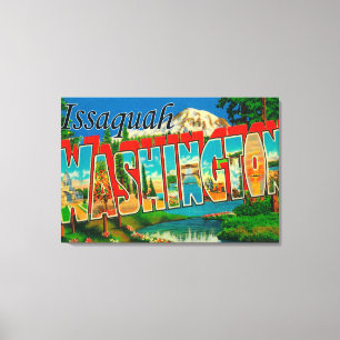 Issaquah, Washington - Large Letter Scenes Canvas Print