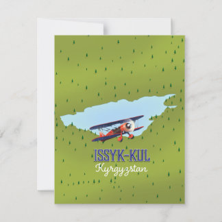 Issyk-Kul Kyrgyzstan lake travel poster art.
