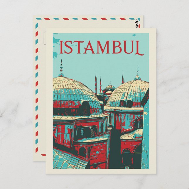 Istambul Hagia Sophia illustration Turkey Postcard (Front/Back)