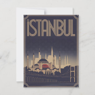 Istanbul art deco postcard