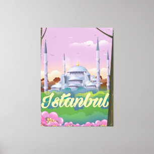 Istanbul blue mosque travel poster canvas print