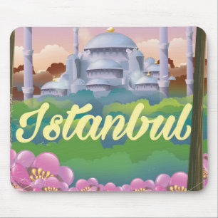 Istanbul blue mosque travel poster mouse mat