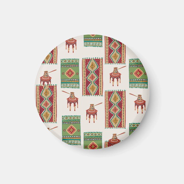 Istanbul Carpets Coffee: Vintage Pattern Magnet (Front)