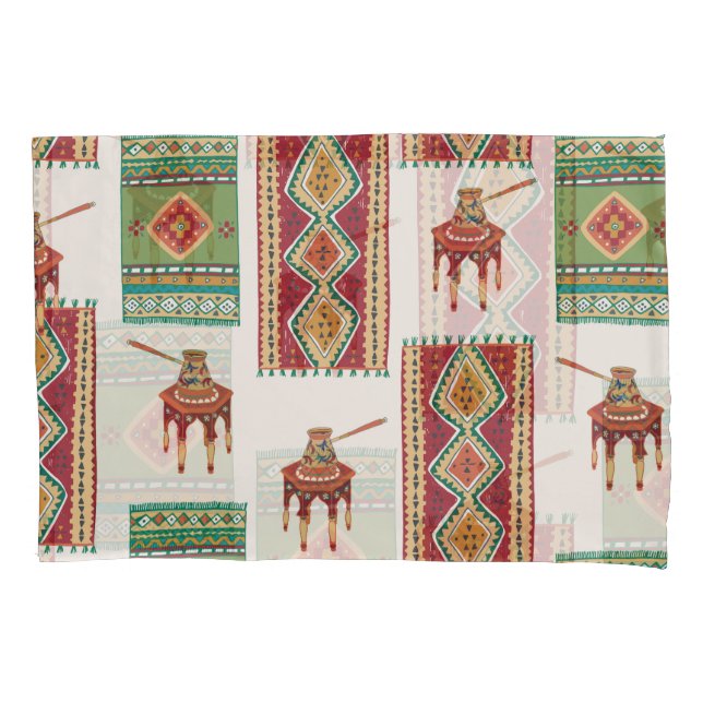 Istanbul Carpets Coffee: Vintage Pattern Pillowcase (Front)