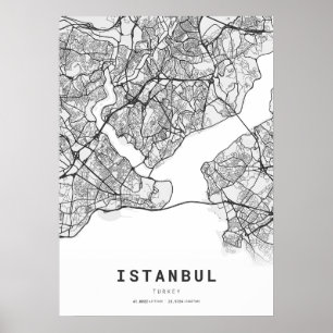 Istanbul City Map Poster