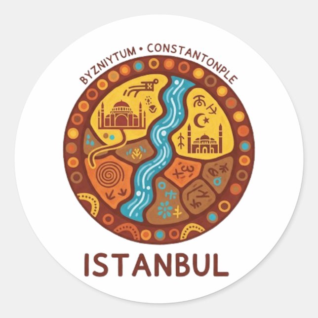 ISTANBUL CLASSIC ROUND STICKER (Front)