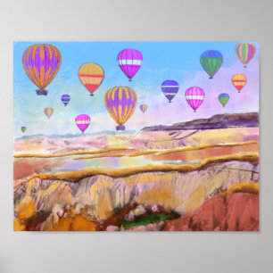 Istanbul colourful hot air ballon festival  poster
