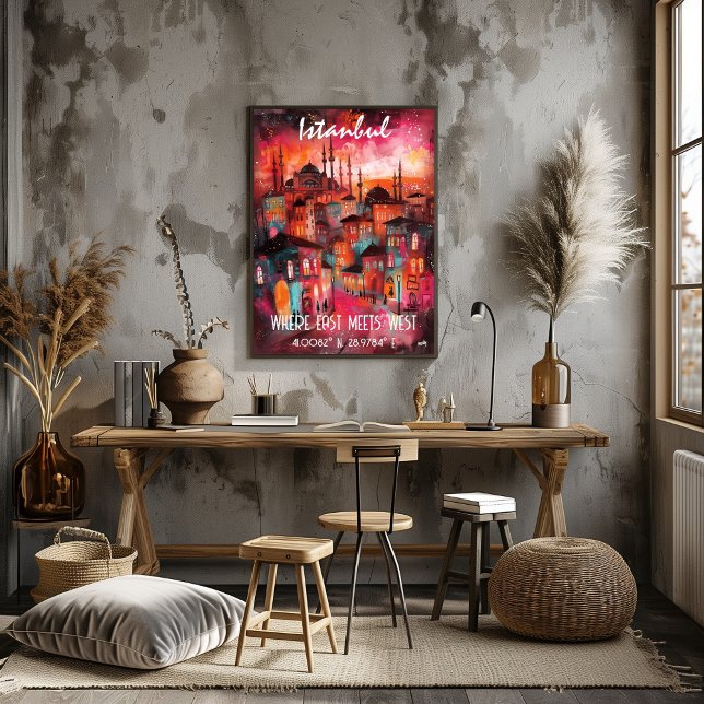 Istanbul Contemporary Art in vibrant colors. Poster (Creator Uploaded)